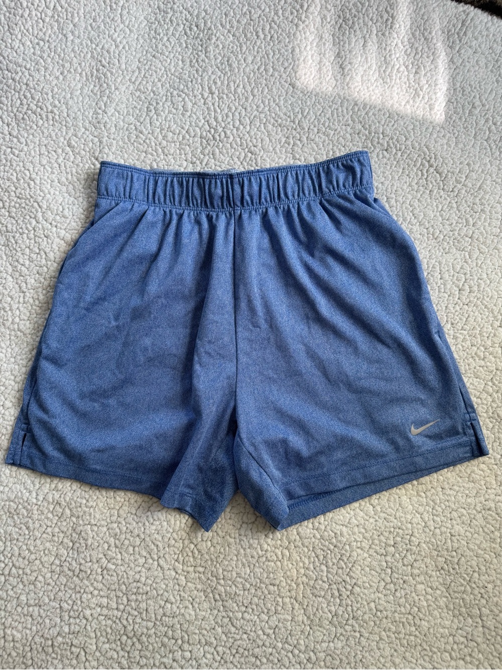 Nike Blue Women's Athletic Shorts with Swoosh